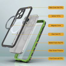 Load image into Gallery viewer, iPhone 16 Pro Waterproof Case, Punkcase SpikeStar Light-Green Series | Thin Fit 6.6ft Underwater IP68
