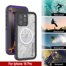 Load image into Gallery viewer, iPhone 16 Pro Waterproof Case, Punkcase SpikeStar Purple Series | Thin Fit 6.6ft Underwater IP68
