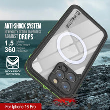 Load image into Gallery viewer, iPhone 16 Pro Waterproof Case, Punkcase SpikeStar Light-Green Series | Thin Fit 6.6ft Underwater IP68
