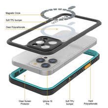 Load image into Gallery viewer, iPhone 16 Pro Waterproof Case, Punkcase [Extreme Mag Series] Armor Cover W/ Built In Screen Protector [Teal]

