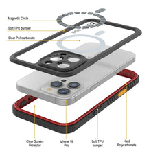 Load image into Gallery viewer, iPhone 16 Pro Waterproof Case, Punkcase [Extreme Mag Series] Armor Cover W/ Built In Screen Protector [Red]
