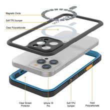 Load image into Gallery viewer, iPhone 16 Pro Waterproof Case, Punkcase [Extreme Mag Series] Armor Cover W/ Built In Screen Protector [Blue]
