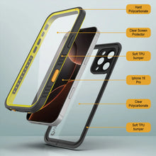 Load image into Gallery viewer, iPhone 16 Pro Waterproof Case, Punkcase [Extreme Series] Armor Cover W/ Built In Screen Protector [Yellow]
