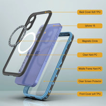Load image into Gallery viewer, iPhone 16 Waterproof Case, Punkcase SpikeStar Light-Blue Series | Thin Fit 6.6ft Underwater IP68

