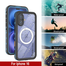 Load image into Gallery viewer, iPhone 16 Waterproof Case, Punkcase SpikeStar Light-Blue Series | Thin Fit 6.6ft Underwater IP68
