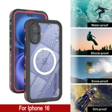 Load image into Gallery viewer, iPhone 16 Waterproof Case, Punkcase SpikeStar Pink Series | Thin Fit 6.6ft Underwater IP68
