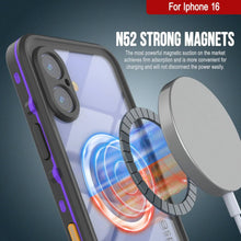 Load image into Gallery viewer, iPhone 16 Waterproof Case, Punkcase SpikeStar Purple Series | Thin Fit 6.6ft Underwater IP68
