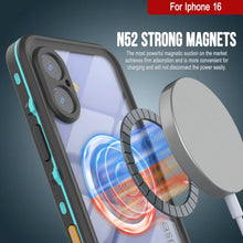 Load image into Gallery viewer, iPhone 16 Waterproof Case, Punkcase SpikeStar Teal Series | Thin Fit 6.6ft Underwater IP68
