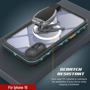 iPhone 16 Waterproof Case, Punkcase SpikeStar Teal Series | Thin Fit 6.6ft Underwater IP68