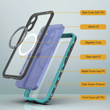 Load image into Gallery viewer, iPhone 16 Waterproof Case, Punkcase SpikeStar Teal Series | Thin Fit 6.6ft Underwater IP68
