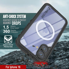 Load image into Gallery viewer, iPhone 16 Waterproof Case, Punkcase SpikeStar Black Series | Thin Fit 6.6ft Underwater IP68
