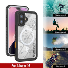 Load image into Gallery viewer, iPhone 16  Waterproof Case, Punkcase [Extreme Mag Series] Armor Cover W/ Built In Screen Protector [White]

