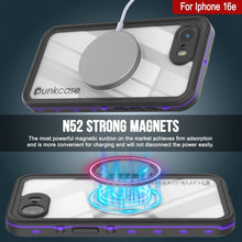 Load image into Gallery viewer, iPhone 16e Waterproof IP68 Case, Punkcase [Purple] [StudStar Series] [Slim Fit] [Dirtproof]
