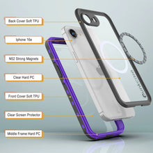 Load image into Gallery viewer, iPhone 16e Waterproof IP68 Case, Punkcase [Purple] [StudStar Series] [Slim Fit] [Dirtproof]
