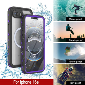 iPhone 16e Waterproof IP68 Case, Punkcase [Purple] [StudStar Series] [Slim Fit] [Dirtproof]