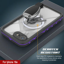Load image into Gallery viewer, iPhone 16e Waterproof IP68 Case, Punkcase [Purple] [StudStar Series] [Slim Fit] [Dirtproof]
