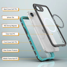 Load image into Gallery viewer, iPhone 16e Waterproof IP68 Case, Punkcase [Teal] [StudStar Series] [Slim Fit]
