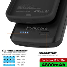 Load image into Gallery viewer, iPhone 12 Pro Max Battery Case, PunkJuice 4800mAH Fast Charging Power Bank W/ Screen Protector | [Black]
