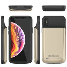 Load image into Gallery viewer, iphone XS Battery Case, PunkJuice 5000mAH Fast Charging Power Bank W/ Screen Protector | [Gold]
