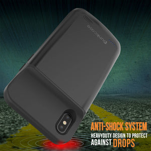 iphone XS Battery Case, PunkJuice 5000mAH Fast Charging Power Bank W/ Screen Protector | [Black]