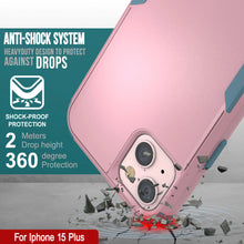 Load image into Gallery viewer, Punkcase for iPhone 15 Plus Belt Clip Multilayer Holster Case [Patron Series] [Pink-Blue]

