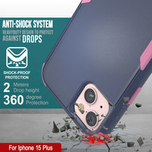 Load image into Gallery viewer, Punkcase for iPhone 15 Plus Belt Clip Multilayer Holster Case [Patron Series] [Navy Pink]
