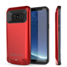 Load image into Gallery viewer, Galaxy S8 PLUS Battery Case, Punkcase 5500mAH Charger Case W/ Screen Protector | Integrated Kickstand &amp; USB Port | IntelSwitch [Red]
