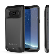 Load image into Gallery viewer, Galaxy S8 PLUS Battery Case, Punkcase 5500mAH Charger Case W/ Screen Protector | Integrated Kickstand &amp; USB Port | IntelSwitch [Black]
