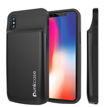 Load image into Gallery viewer, iPhone X Battery Case, PunkJuice 5000mAH Fast Charging Power Bank W/ Screen Protector | [Black]
