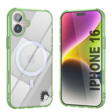 Load image into Gallery viewer, Punkcase iPhone 16 Magnetic Wireless Charging Case [ClearMag Series][Green]
