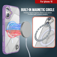 Load image into Gallery viewer, Punkcase iPhone 16 Magnetic Wireless Charging Case [ClearMag Series][Purple]
