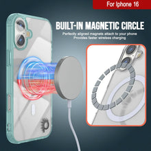 Load image into Gallery viewer, Punkcase iPhone 16 Magnetic Wireless Charging Case [ClearMag Series][Teal]
