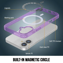 Load image into Gallery viewer, Punkcase iPhone 16 Magnetic Wireless Charging Case [ClearMag Series][Purple]
