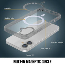 Load image into Gallery viewer, Punkcase iPhone 16 Magnetic Wireless Charging Case [ClearMag Series][Silver]

