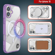 Load image into Gallery viewer, Punkcase iPhone 16 Magnetic Wireless Charging Case [ClearMag Series][Purple]
