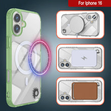 Load image into Gallery viewer, Punkcase iPhone 16 Magnetic Wireless Charging Case [ClearMag Series][Green]

