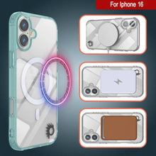 Load image into Gallery viewer, Punkcase iPhone 16 Magnetic Wireless Charging Case [ClearMag Series][Teal]

