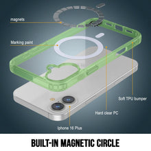 Load image into Gallery viewer, Punkcase iPhone 16 Plus Magnetic Wireless Charging Case [ClearMag Series][Green]
