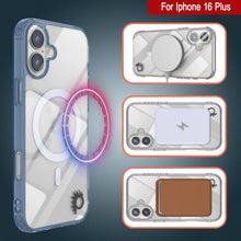Load image into Gallery viewer, Punkcase iPhone 16 Plus Magnetic Wireless Charging Case [ClearMag Series][Navy]
