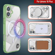 Load image into Gallery viewer, Punkcase iPhone 16 Plus Magnetic Wireless Charging Case [ClearMag Series][Green]
