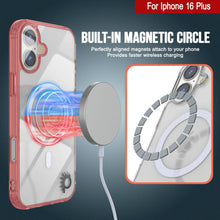 Load image into Gallery viewer, Punkcase iPhone 16 Plus Magnetic Wireless Charging Case [ClearMag Series][Red]
