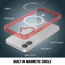 Load image into Gallery viewer, Punkcase iPhone 16 Plus Magnetic Wireless Charging Case [ClearMag Series][Red]
