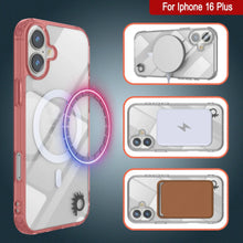 Load image into Gallery viewer, Punkcase iPhone 16 Plus Magnetic Wireless Charging Case [ClearMag Series][Red]
