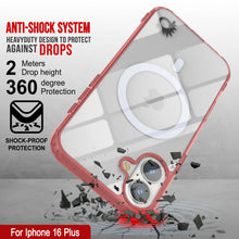 Load image into Gallery viewer, Punkcase iPhone 16 Plus Magnetic Wireless Charging Case [ClearMag Series][Red]
