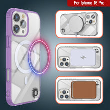 Load image into Gallery viewer, Punkcase iPhone 16 Pro Magnetic Wireless Charging Case [ClearMag Series][Purple]
