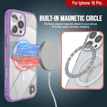 Load image into Gallery viewer, Punkcase iPhone 16 Pro Magnetic Wireless Charging Case [ClearMag Series][Purple]
