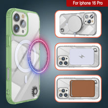Load image into Gallery viewer, Punkcase iPhone 16 Pro Magnetic Wireless Charging Case [ClearMag Series][Green]
