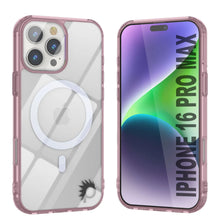 Load image into Gallery viewer, Punkcase iPhone 16 Pro Max Magnetic Wireless Charging Case [ClearMag Series][Rose]
