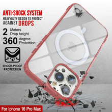 Load image into Gallery viewer, Punkcase iPhone 16 Pro Max Magnetic Wireless Charging Case [ClearMag Series][Red]
