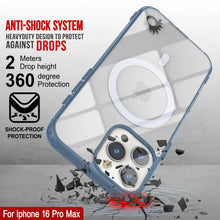 Load image into Gallery viewer, Punkcase iPhone 16 Pro Max Magnetic Wireless Charging Case [ClearMag Series][Navy]

